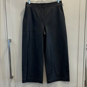 NEW Spanx Black Wide-Leg Faux Leather Crop length Pants